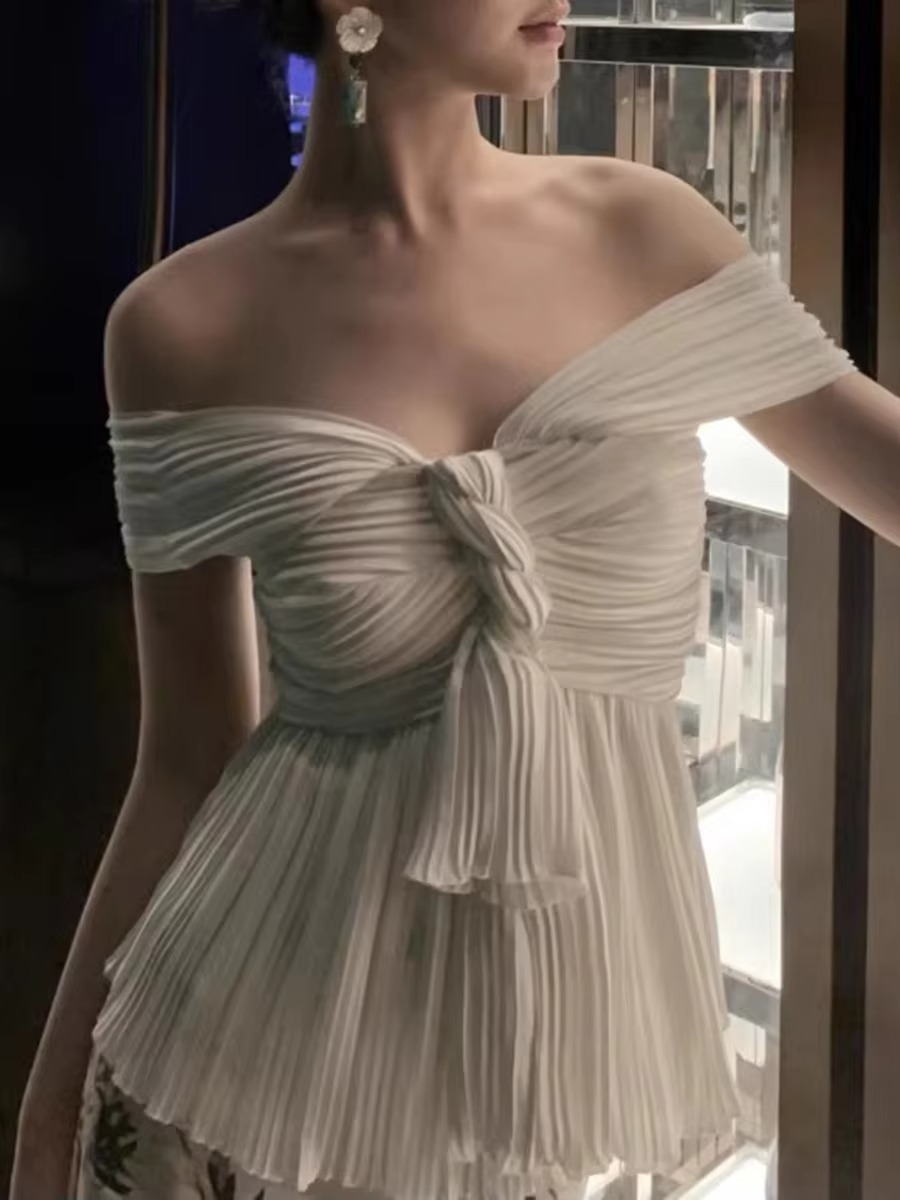 Linda Pleated Peplum Blouse