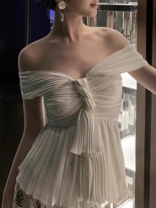 Linda Pleated Peplum Blouse