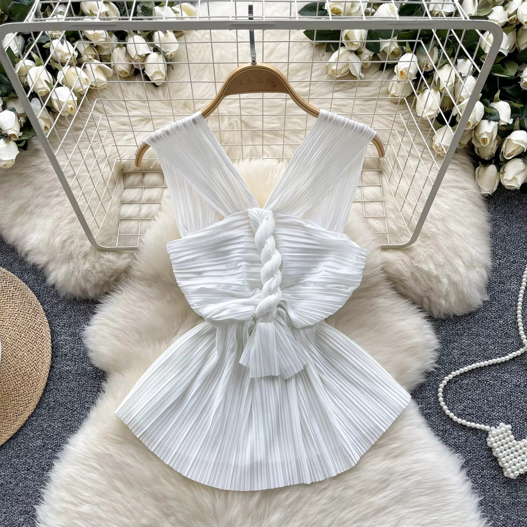 Linda Pleated Peplum Blouse