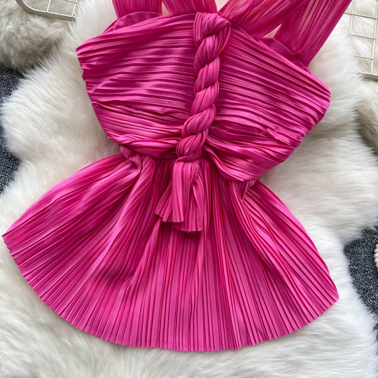 Linda Pleated Peplum Blouse