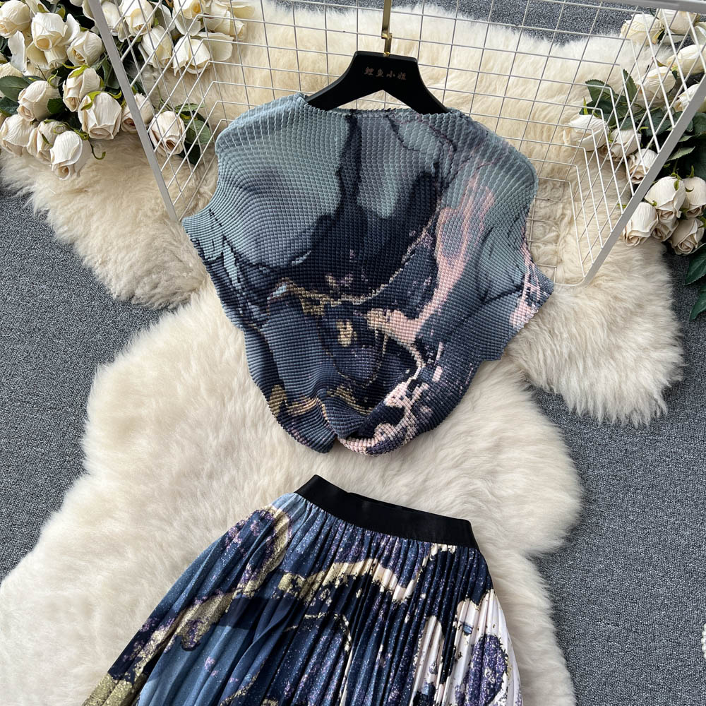 Laura Summer Set with Pleated Skirt