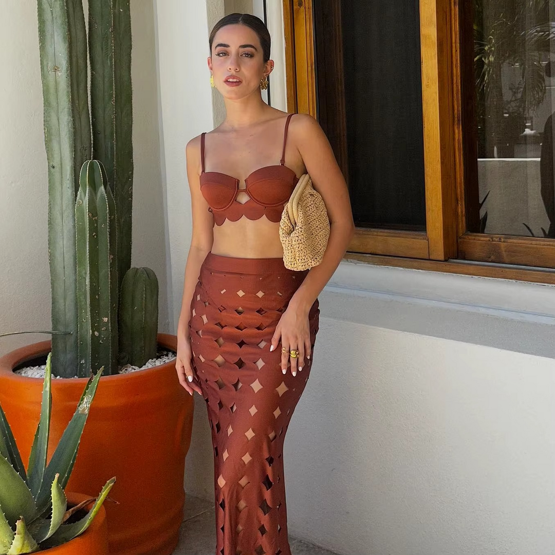 Lerica Laser Cut Resort Wear Set