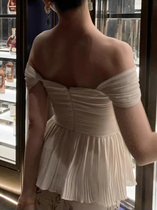 Linda Pleated Peplum Blouse