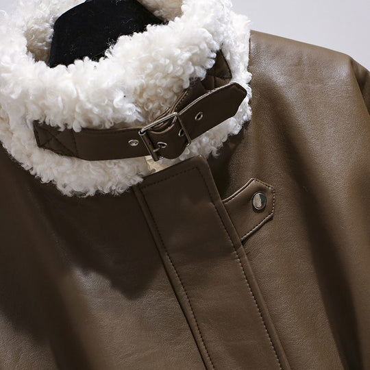 Celyn faux Leather Jacket with fur