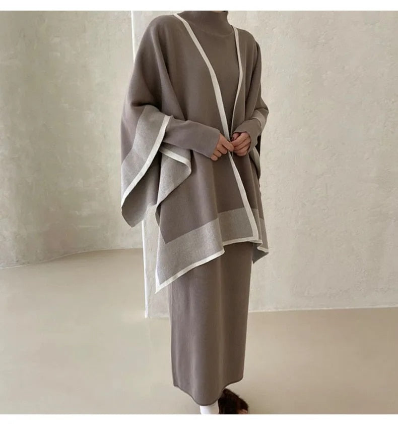 Bianca luxury Woolen Dress with Cover Up