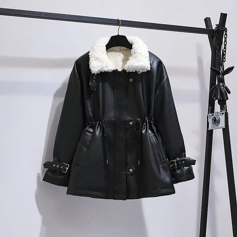 Celyn faux Leather Jacket with fur