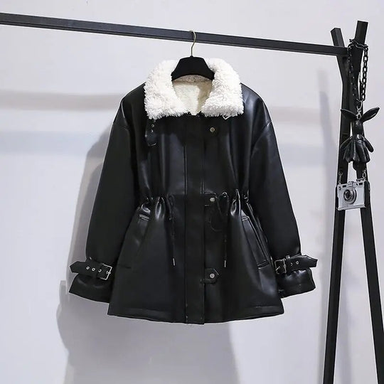 Celyn faux Leather Jacket with fur