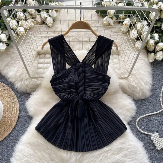 Linda Pleated Peplum Blouse