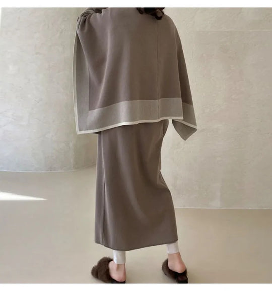 Bianca luxury Woolen Dress with Cover Up