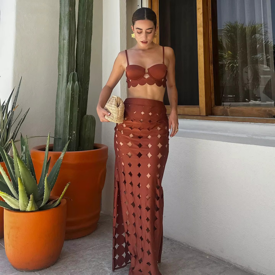 Lerica Laser Cut Resort Wear Set
