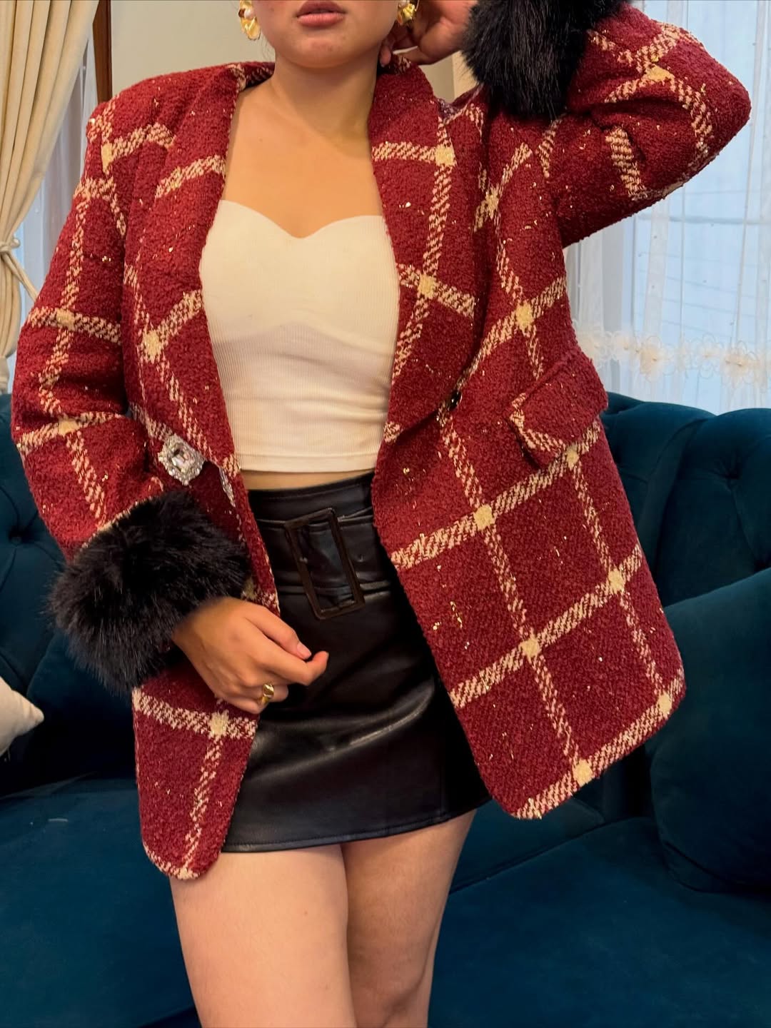 Telsa Embellished Tweed Blazer