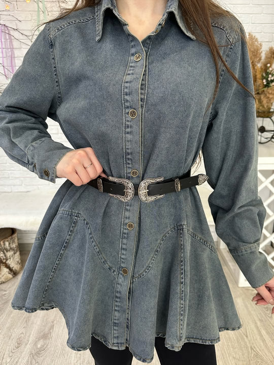 Katherine Denim Dress with Belt