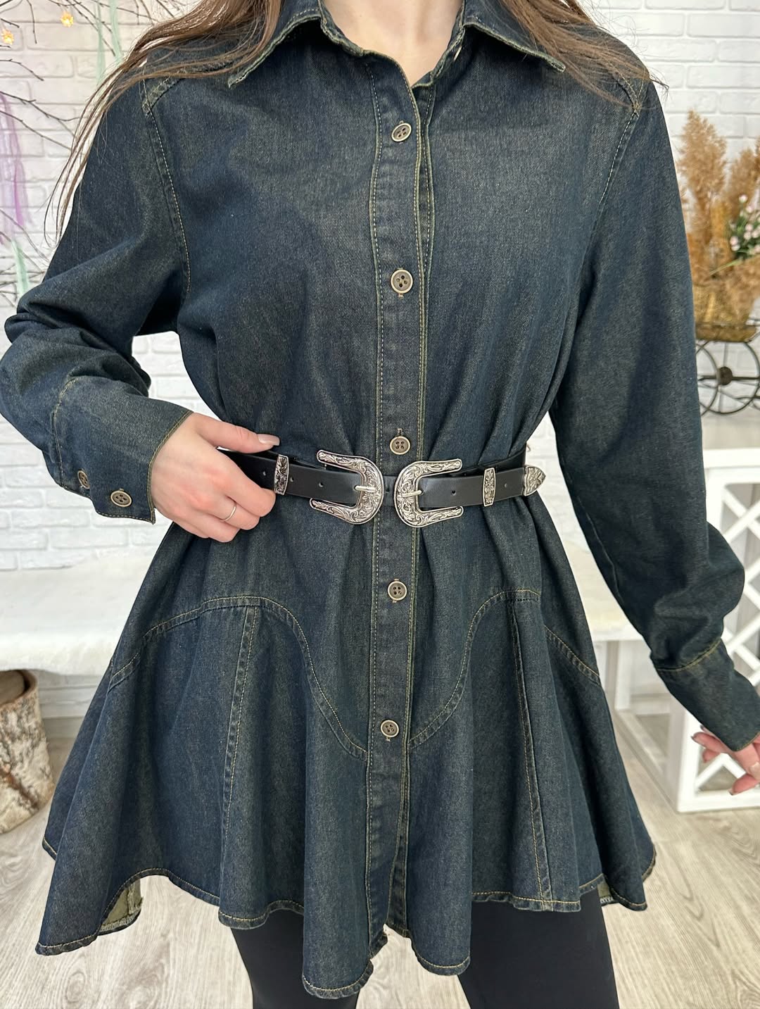 Katherine Denim Dress with Belt