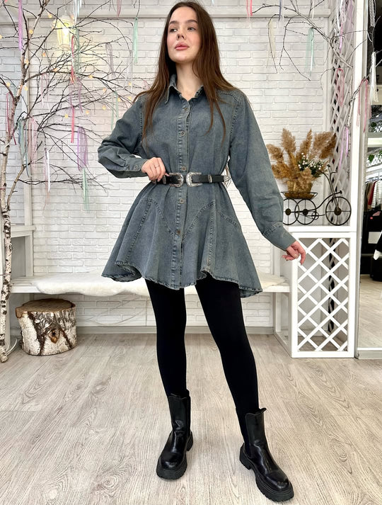 Katherine Denim Dress with Belt