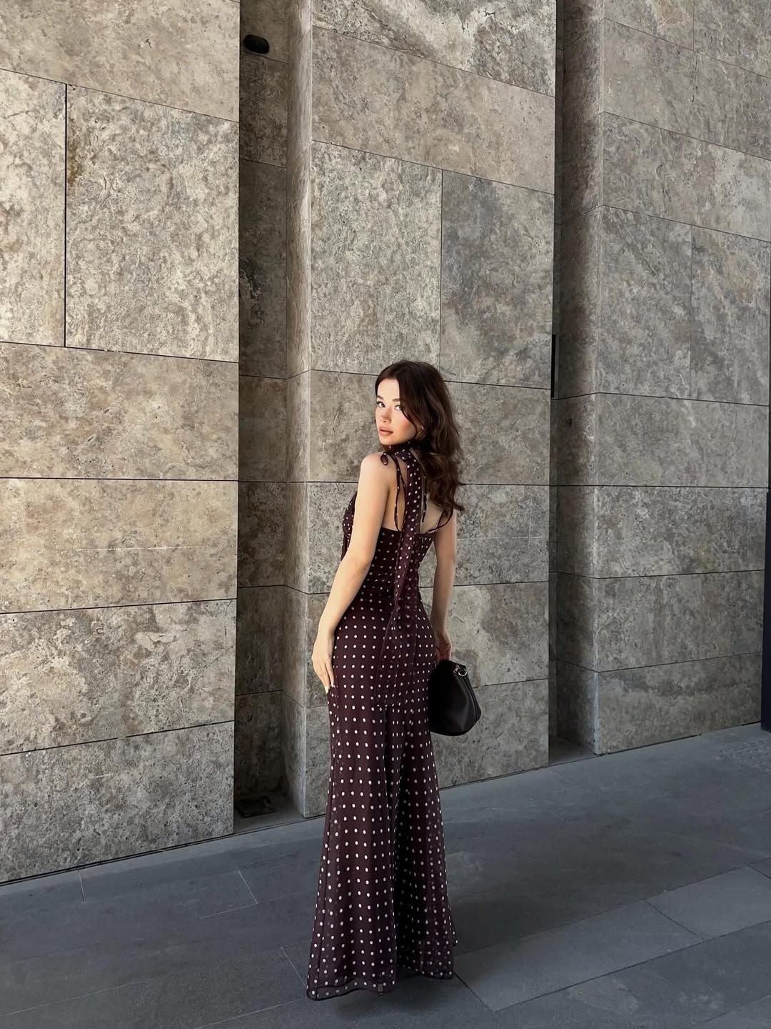 Janet Polka Dot Dress with Scarf