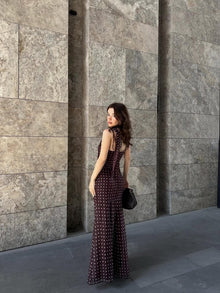 Janet Polka Dot Dress with Scarf