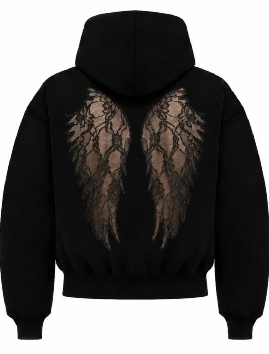Hazel Sheer Mesh Wings Oversized Hoodie