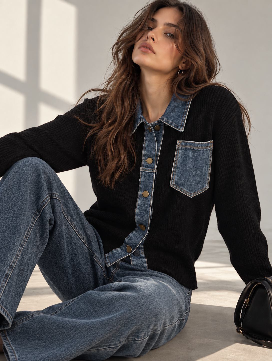 Malta Denim Patchwork Cardigan
