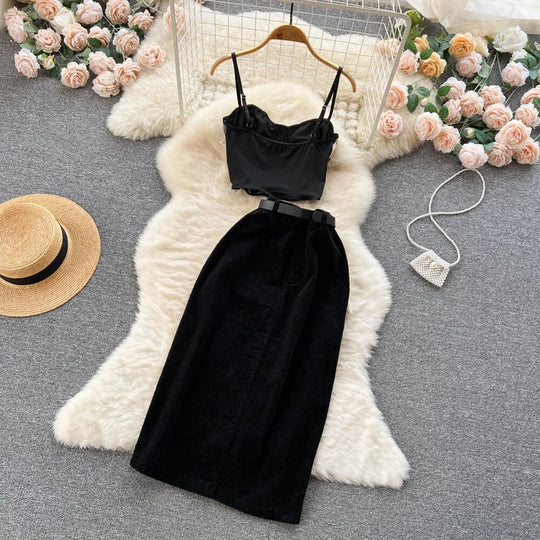 Audrina Embroidered Blouse and Skirt Set