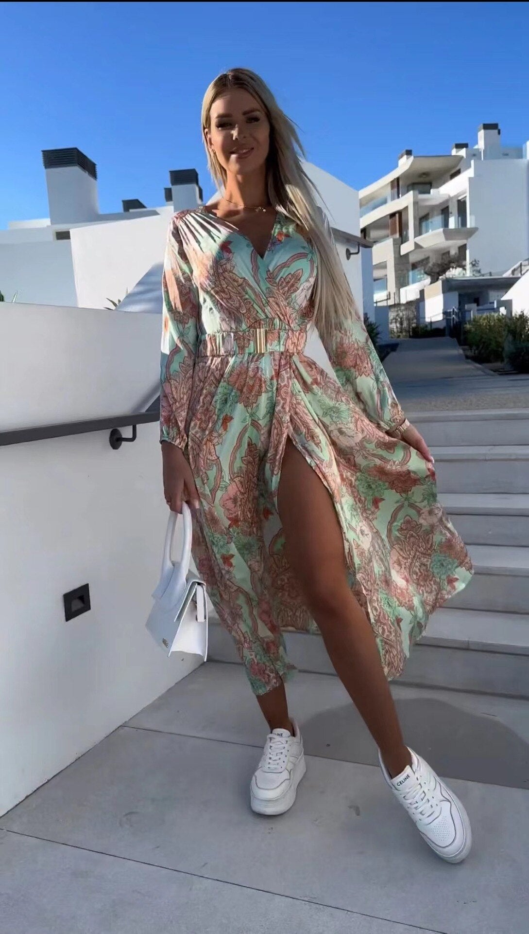 Florence Printed Dress with Belt