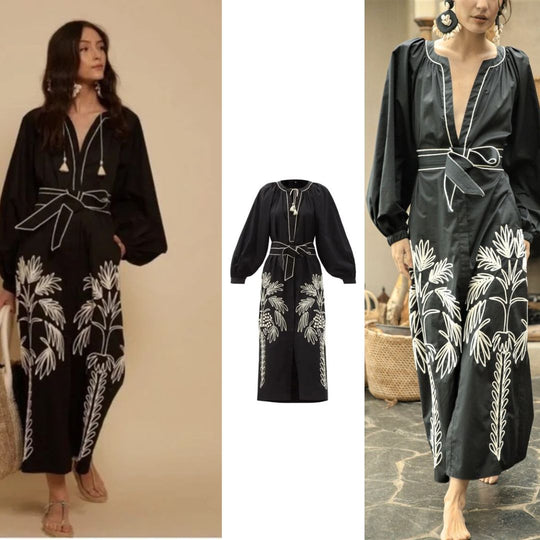 Olivia Tropical Printed Midi Dress