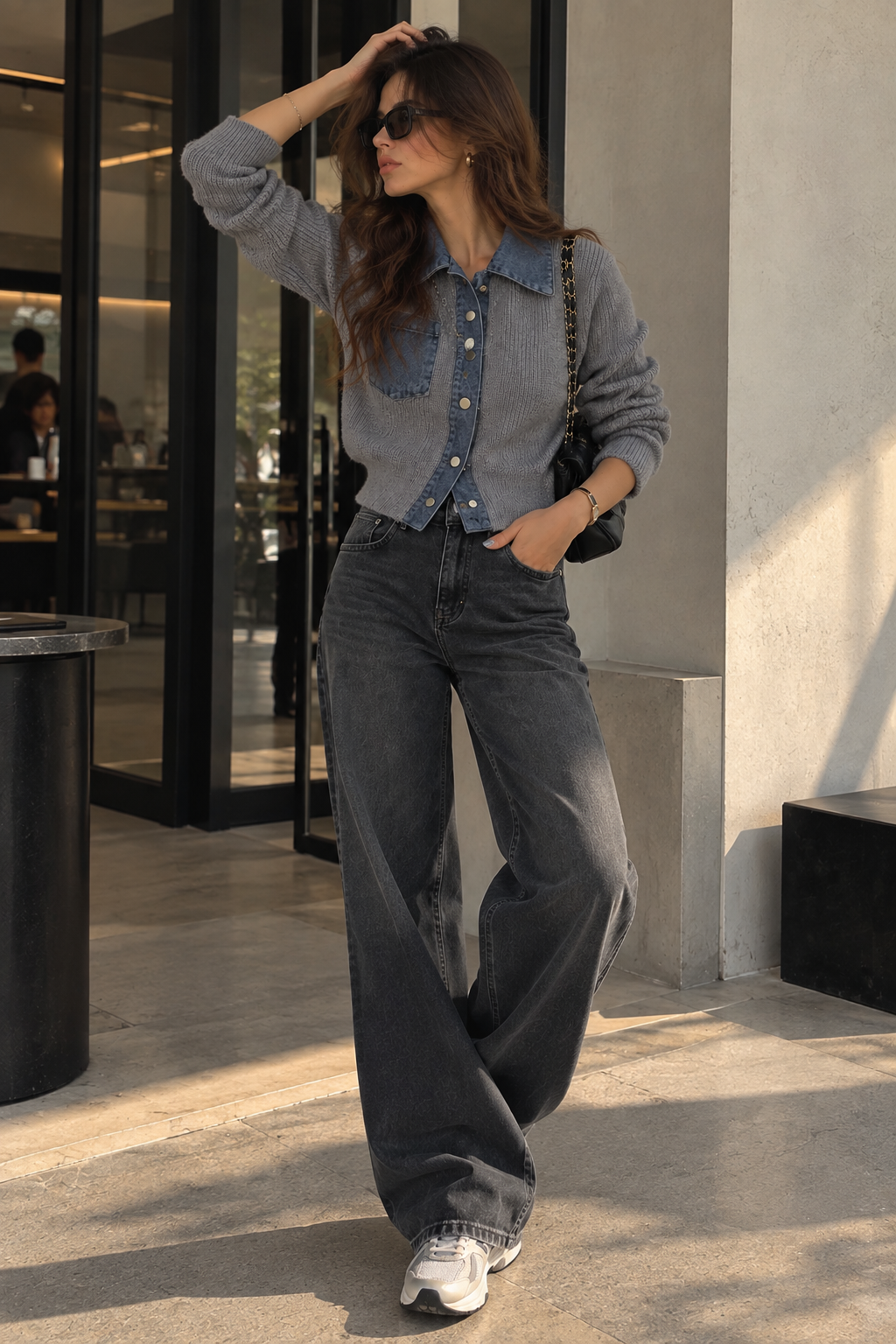 Malta Denim Patchwork Cardigan
