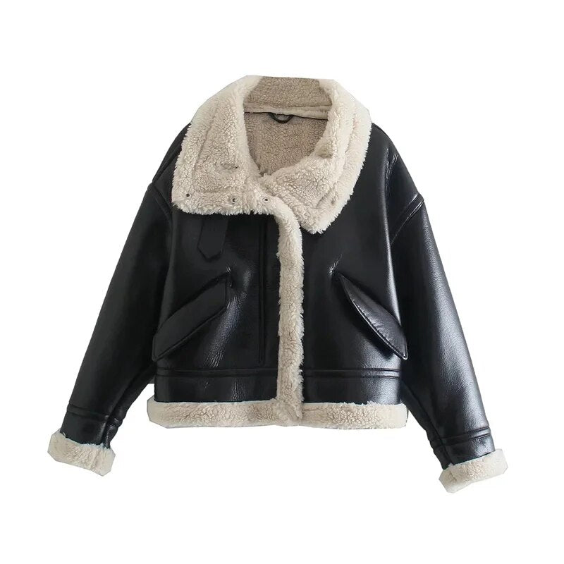 Alba leather Jacket with fur