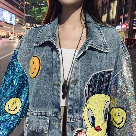 Alaska Denim Jacket with Sequined work