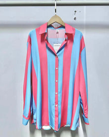 Claire Color Block Satin Shirt