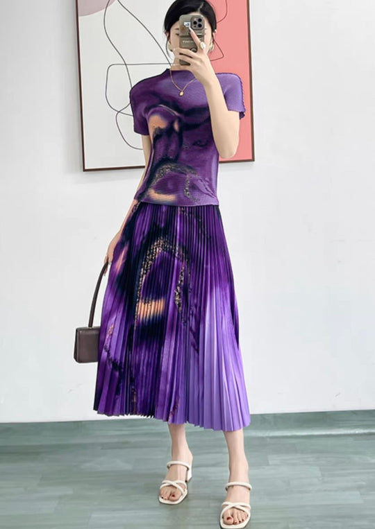 Laura Summer Set with Pleated Skirt