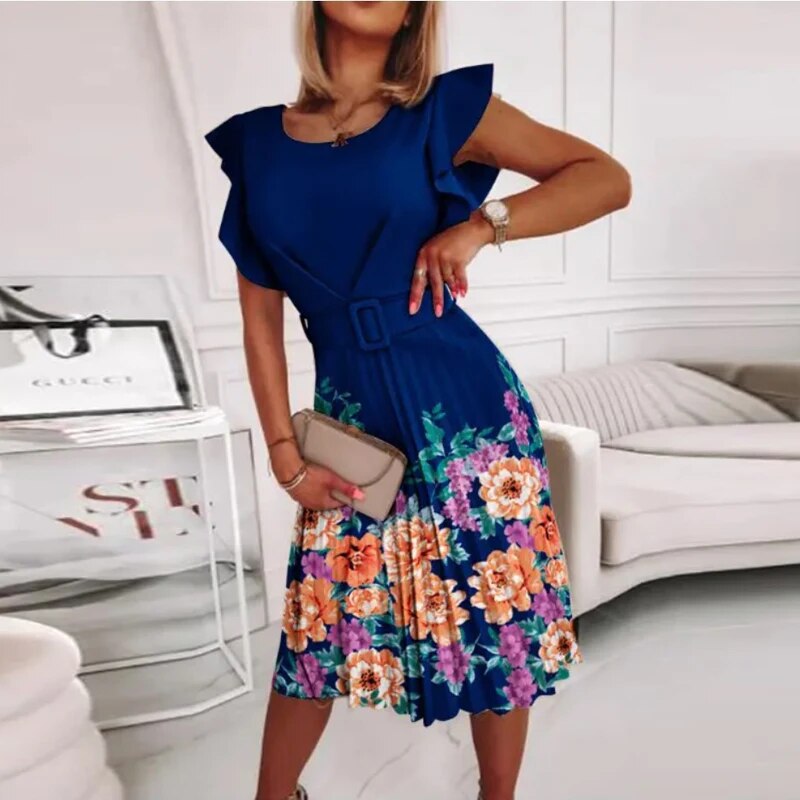 Ariana Midi Dress with Belt