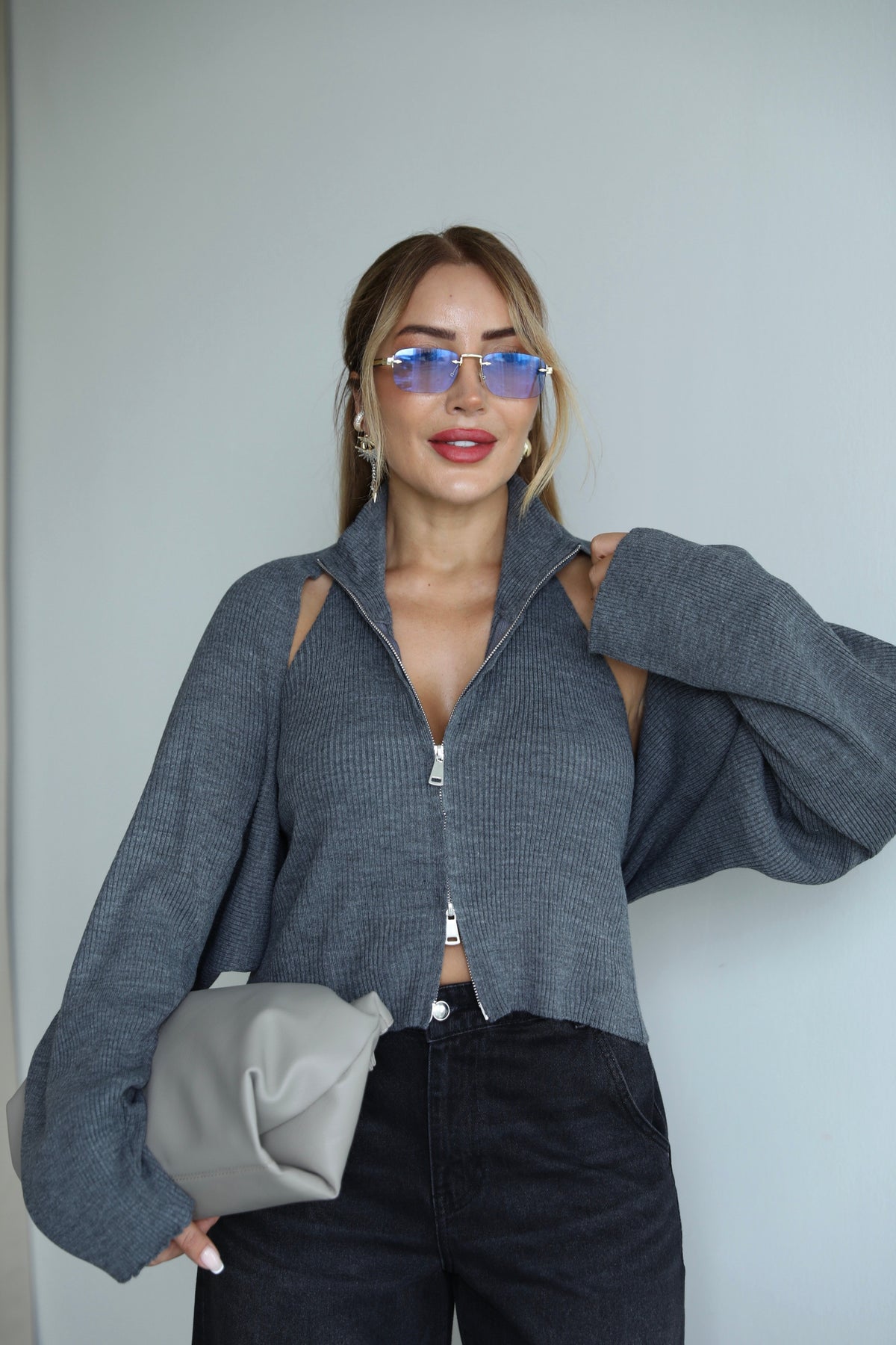 Liana Knitted Blouse with Coordinated Shrug