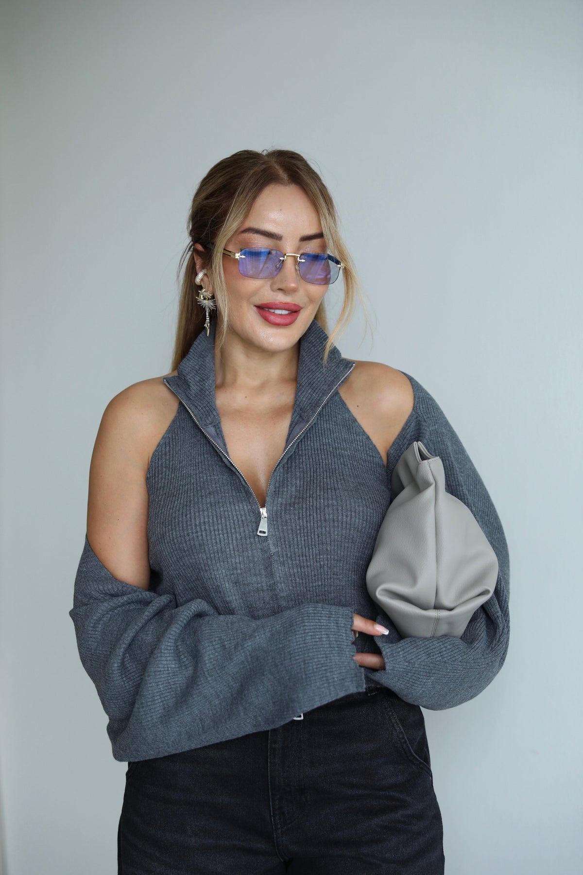 Liana Knitted Blouse with Coordinated Shrug