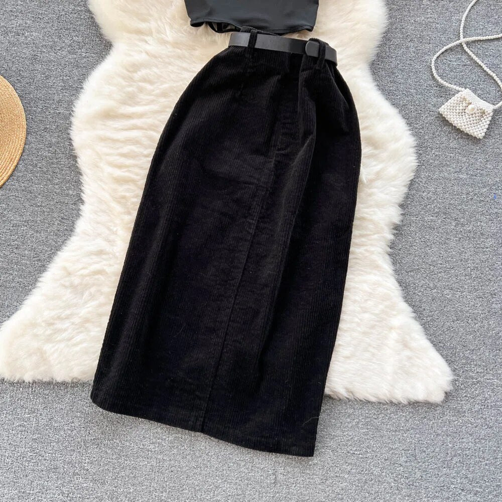 Audrina Embroidered Blouse and Skirt Set