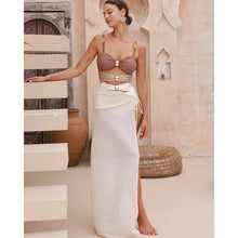 Izzie Swimsuit with Skirt in Brown