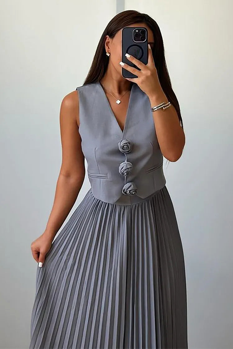 Helena Luxe Vest Suit With Skirt