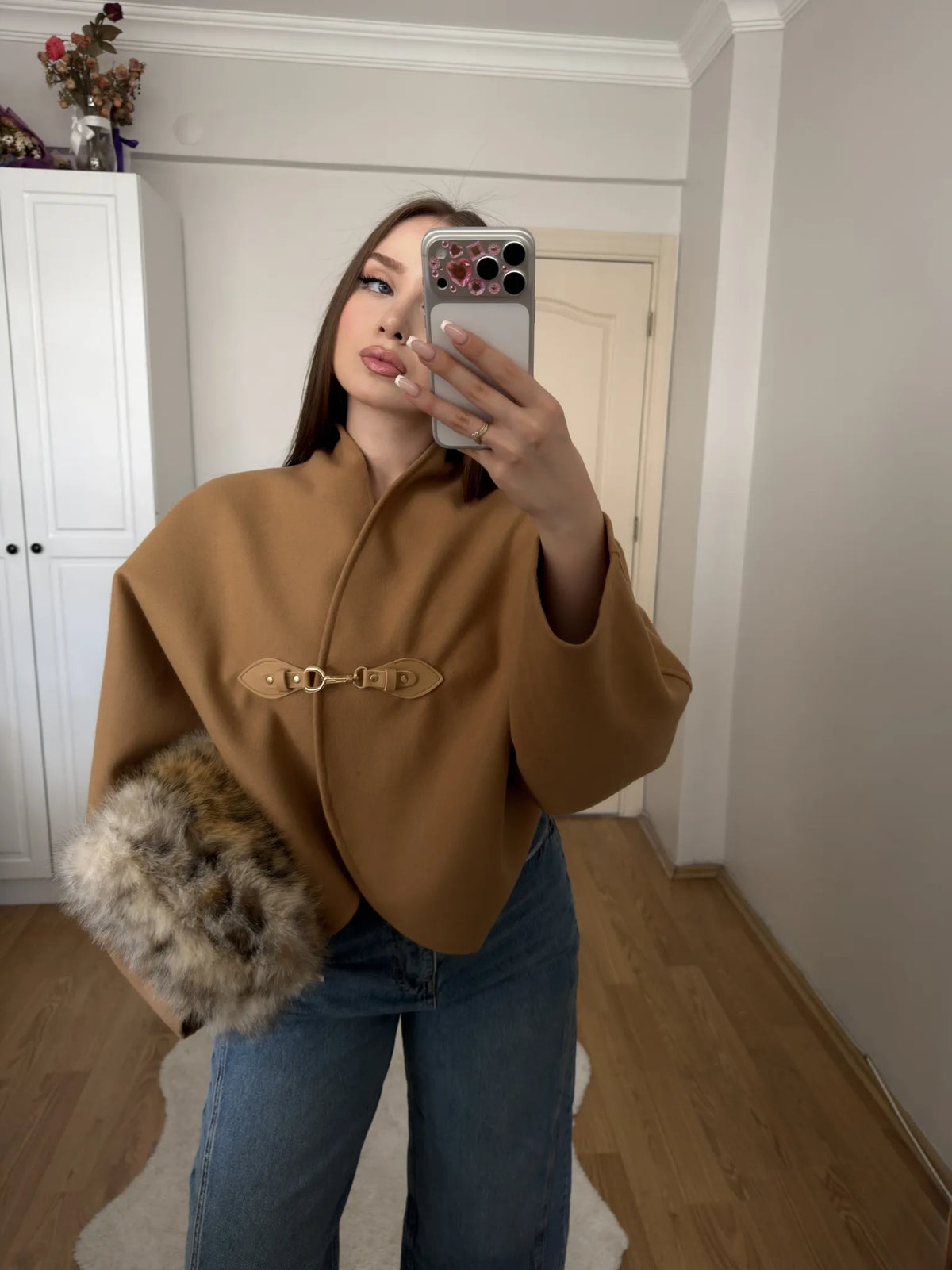 Delilah Suede Jacket in Camel