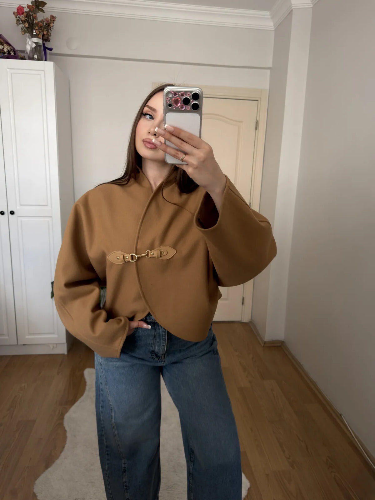Delilah Suede Jacket in Camel