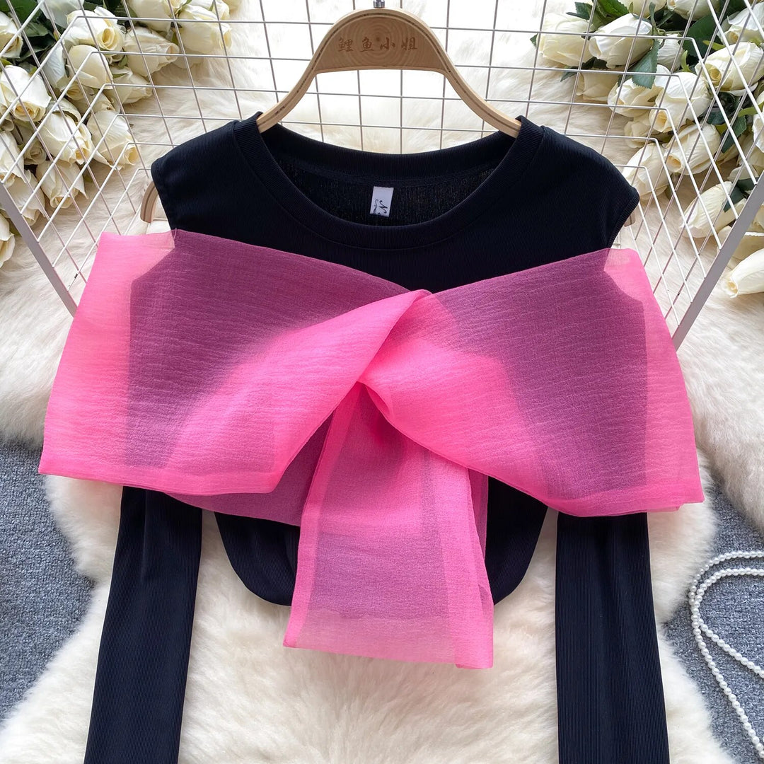 Margerine Luxury Knit Top with Bow Detailing