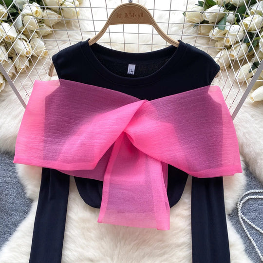 Margerine Luxury Knit Top with Bow Detailing