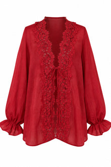 Julie Lace Kimono with Balloon Sleeves