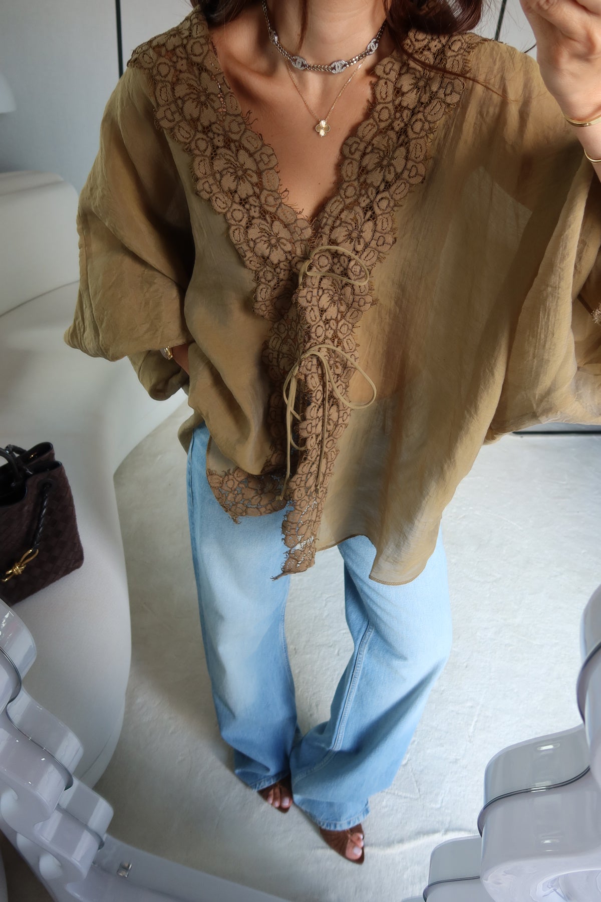 Julie Lace Kimono with Balloon Sleeves