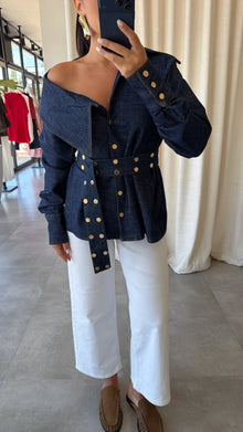 Diana Studded Denim Blouse