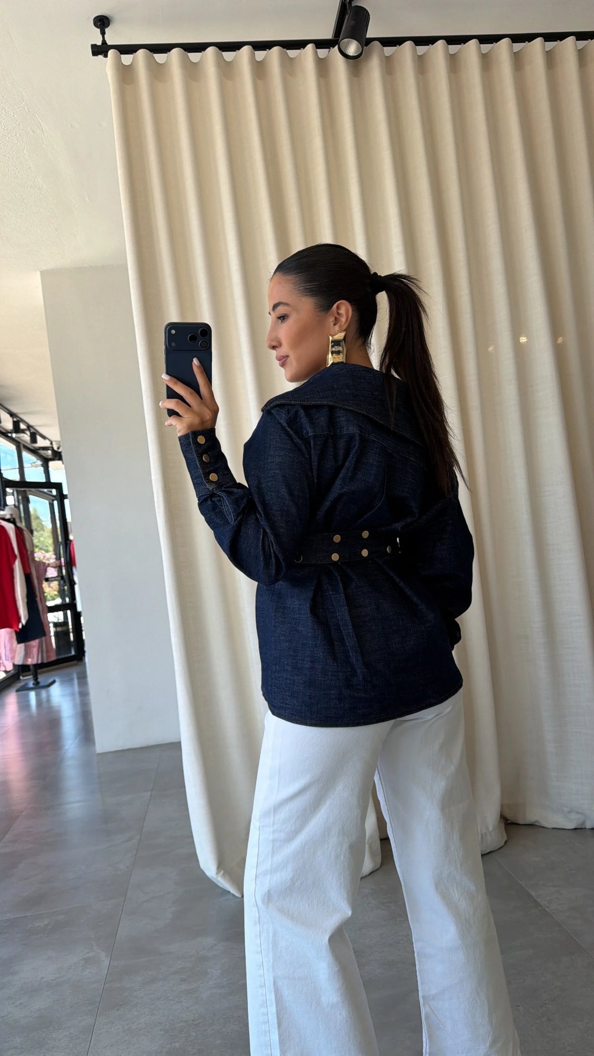 Diana Studded Denim Blouse