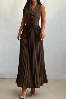 Helena Luxe Vest Suit With Skirt