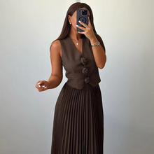 Helena Luxe Vest Suit With Skirt