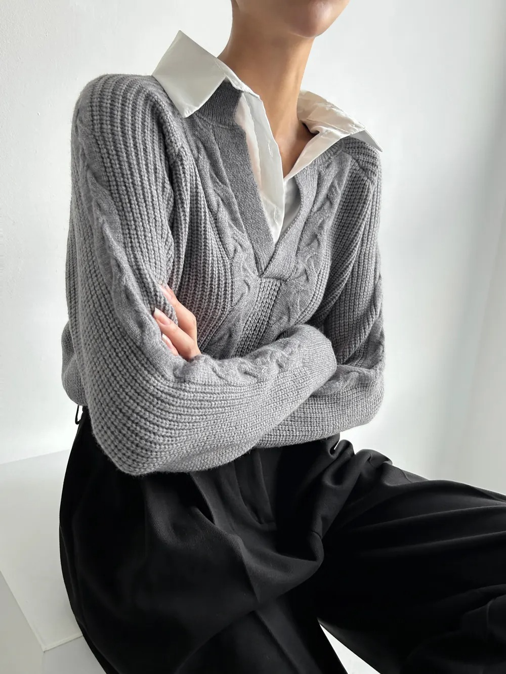Ambre Statement Shirt with Attached Sweater