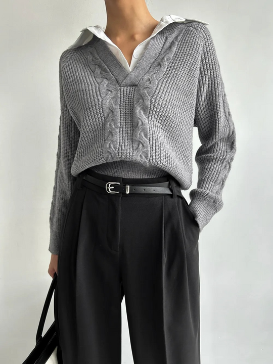 Ambre Statement Shirt with Attached Sweater