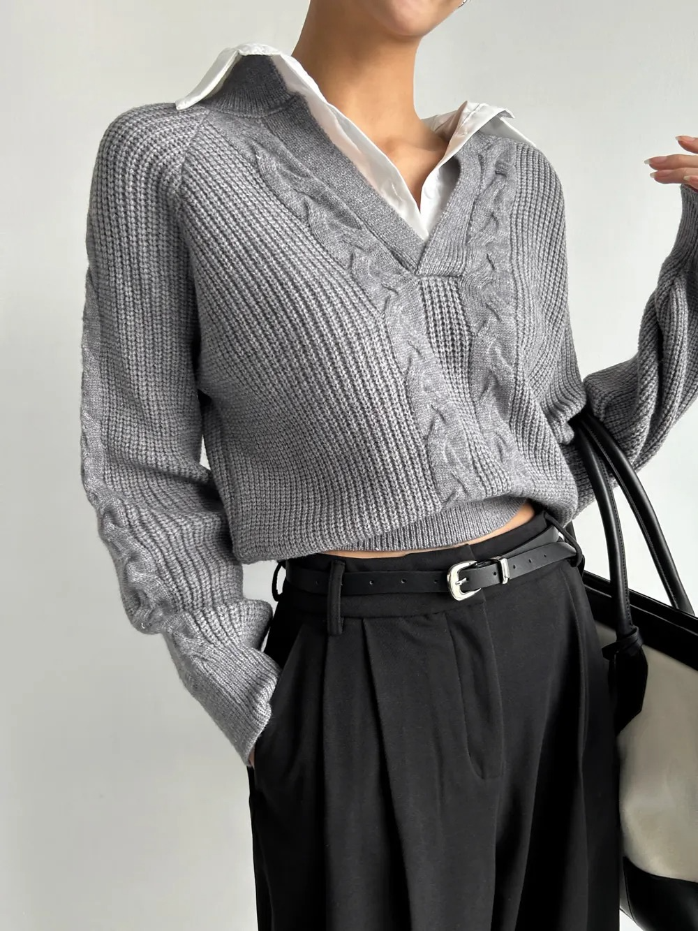 Ambre Statement Shirt with Attached Sweater