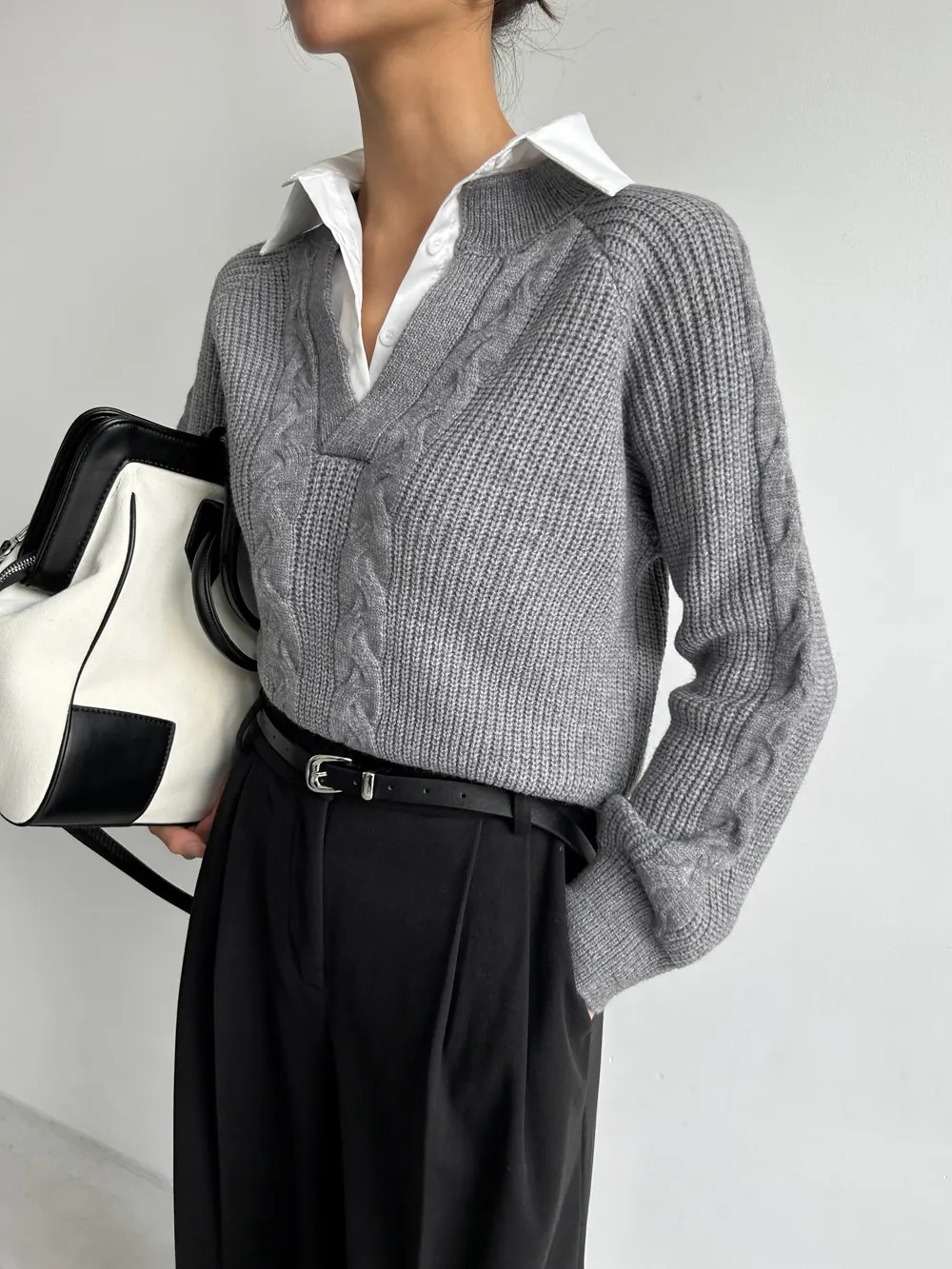 Ambre Statement Shirt with Attached Sweater